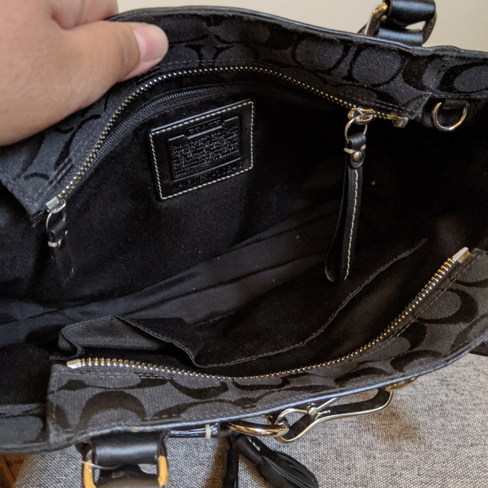 🆕 Coach Signature Hampton Black 10246 Satchel Purse Shoulder Bag Tote - Picture 12 of 15